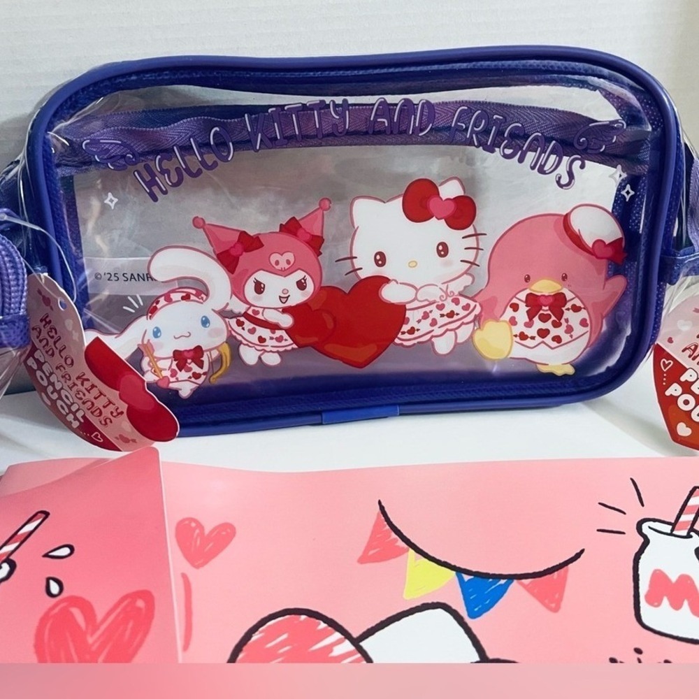 Hello Kitty & Friends Folders Clear Zip Pouches Bundle Pink Purple Kawaii New - Picture 2 of 15